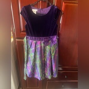 Bonnie Jean Purple Dress with Bow Accent